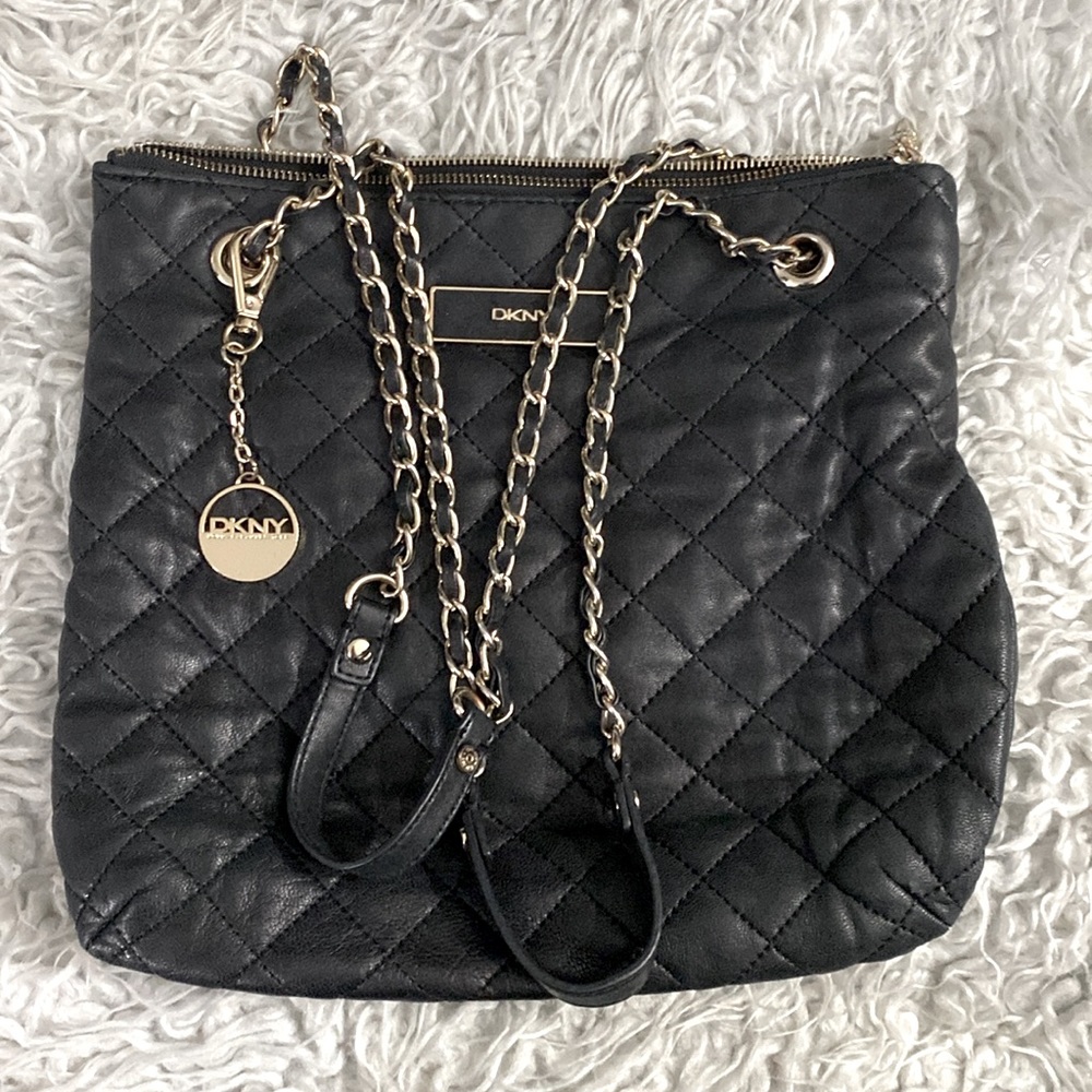 DKNY Leather cross stitch bag